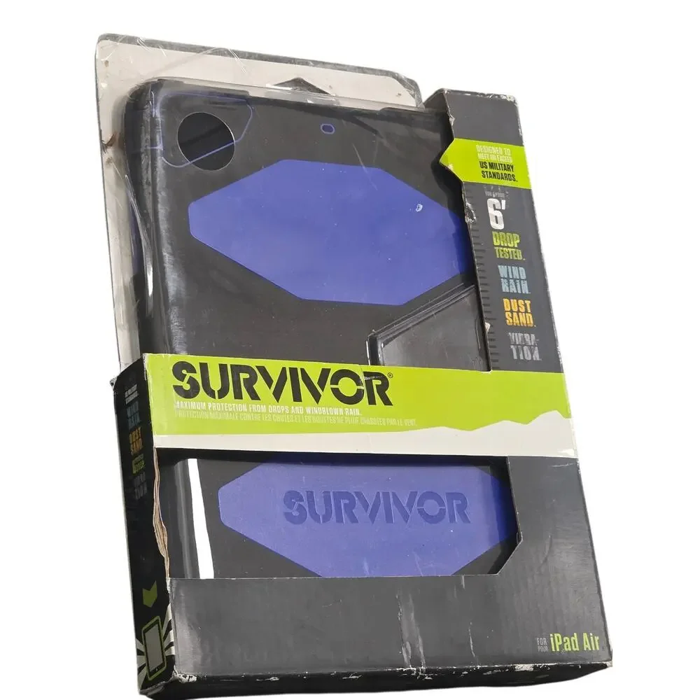 Griffin Survivor Case iPad Air (1st Gen) - Black/Blue, Military Grade Protection